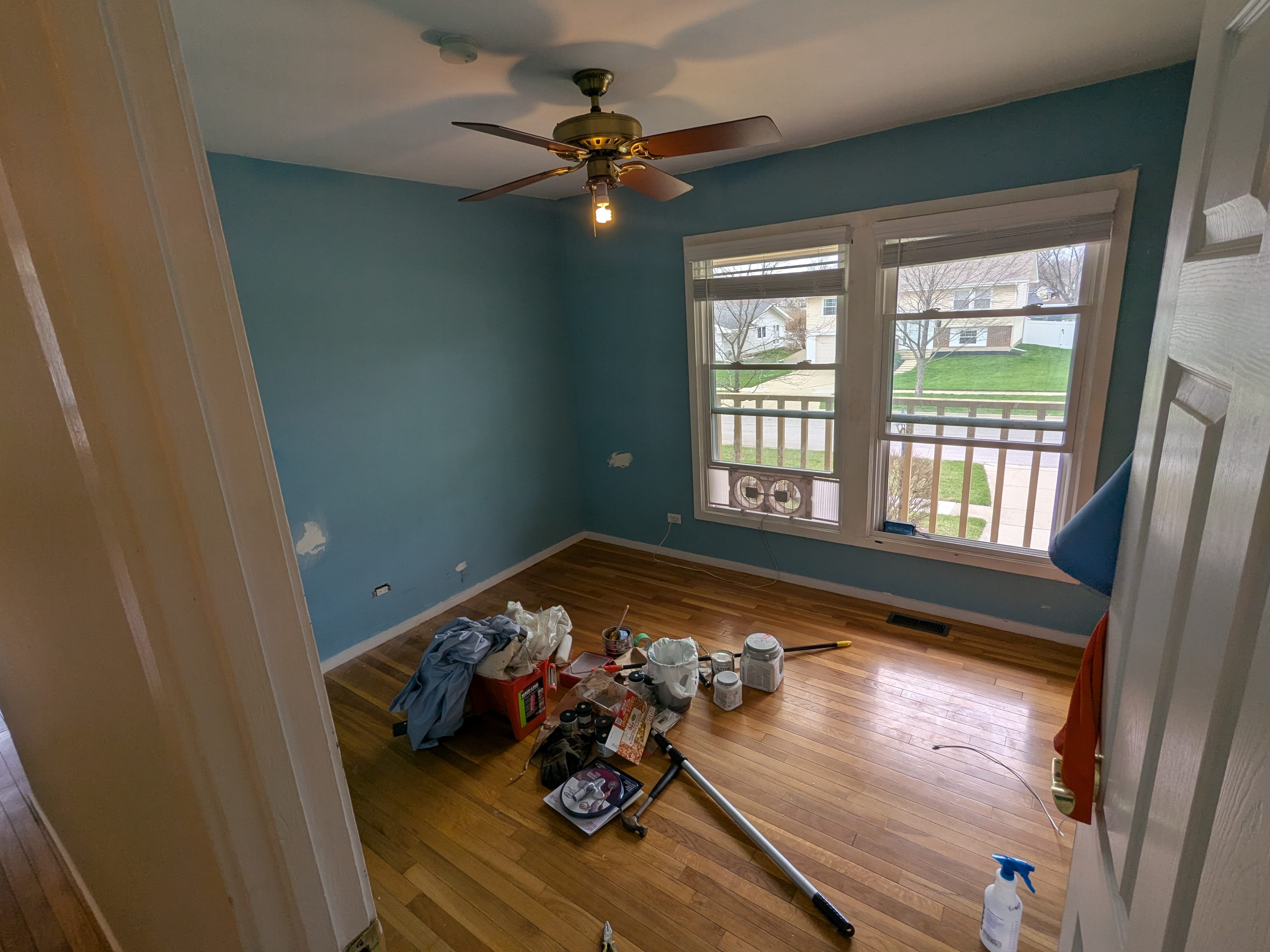 Interior room repair and painting project